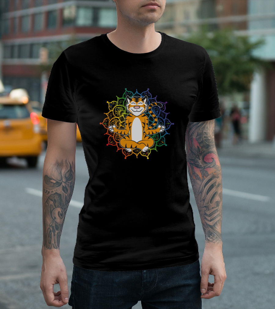 Tiger Mandala Africa Yoga Rastafarian Meditation T-Shirt