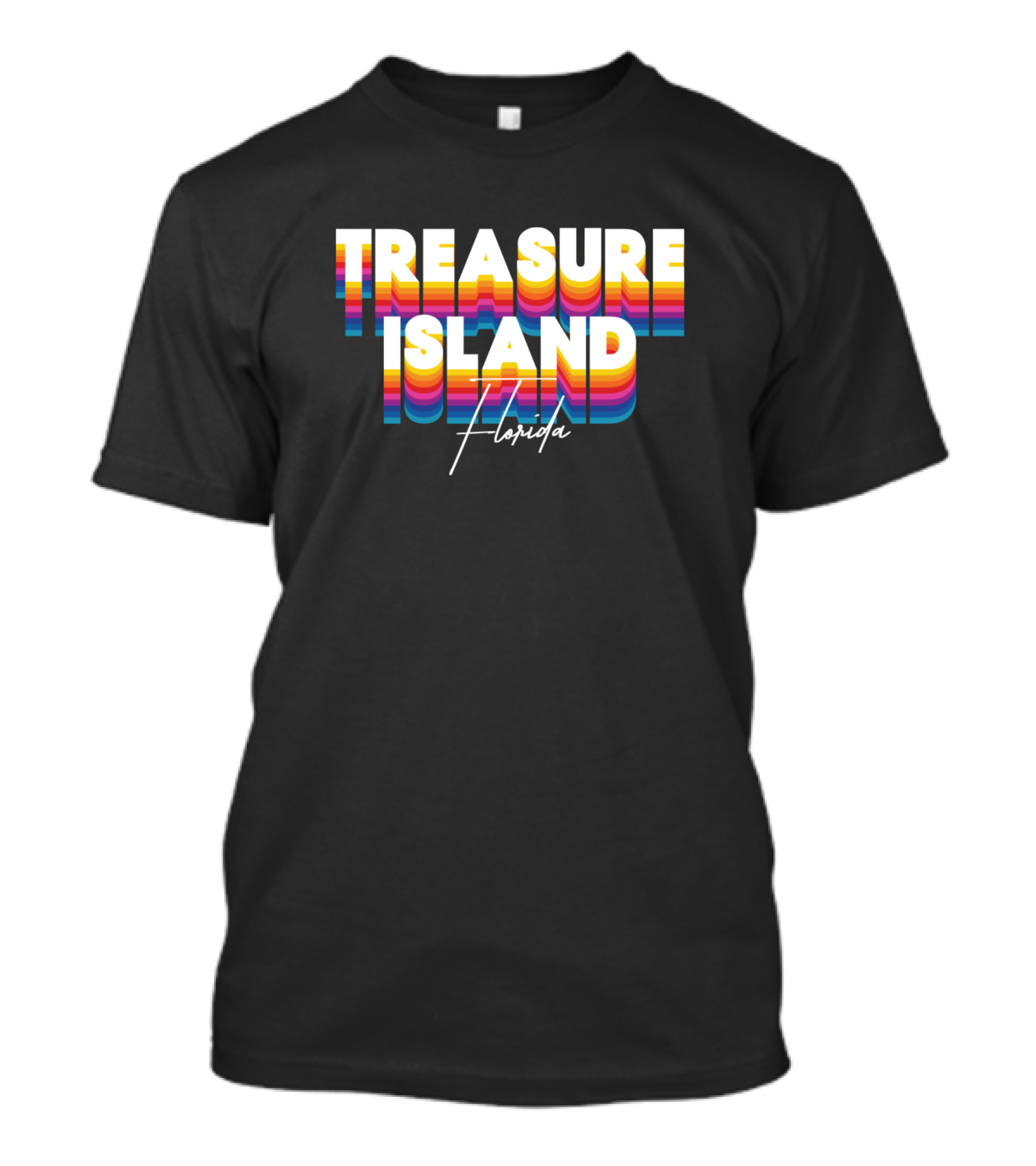 TREASURE ISLAND FLORIDA RETRO VINTAGE CLOTHING RAINBOW STRIPES T-Shirt