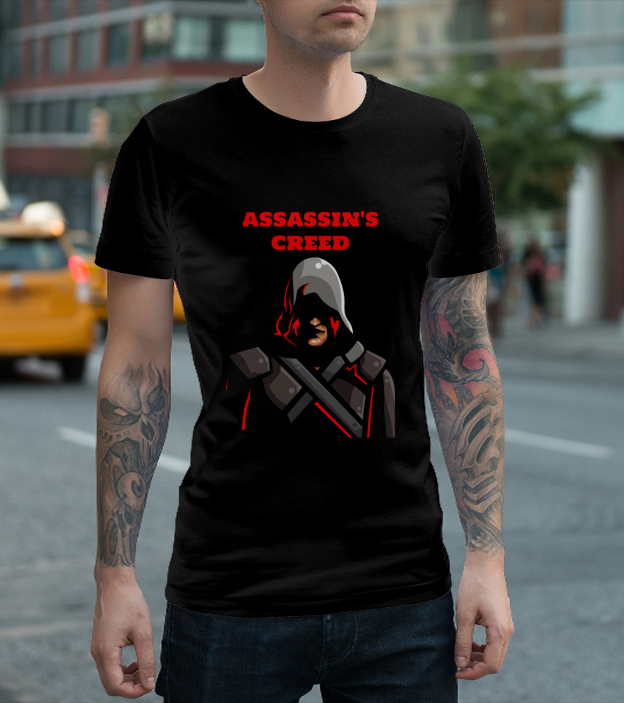 ASSASSIN'S CREED Hooded Figure Red Outline T-Shirt