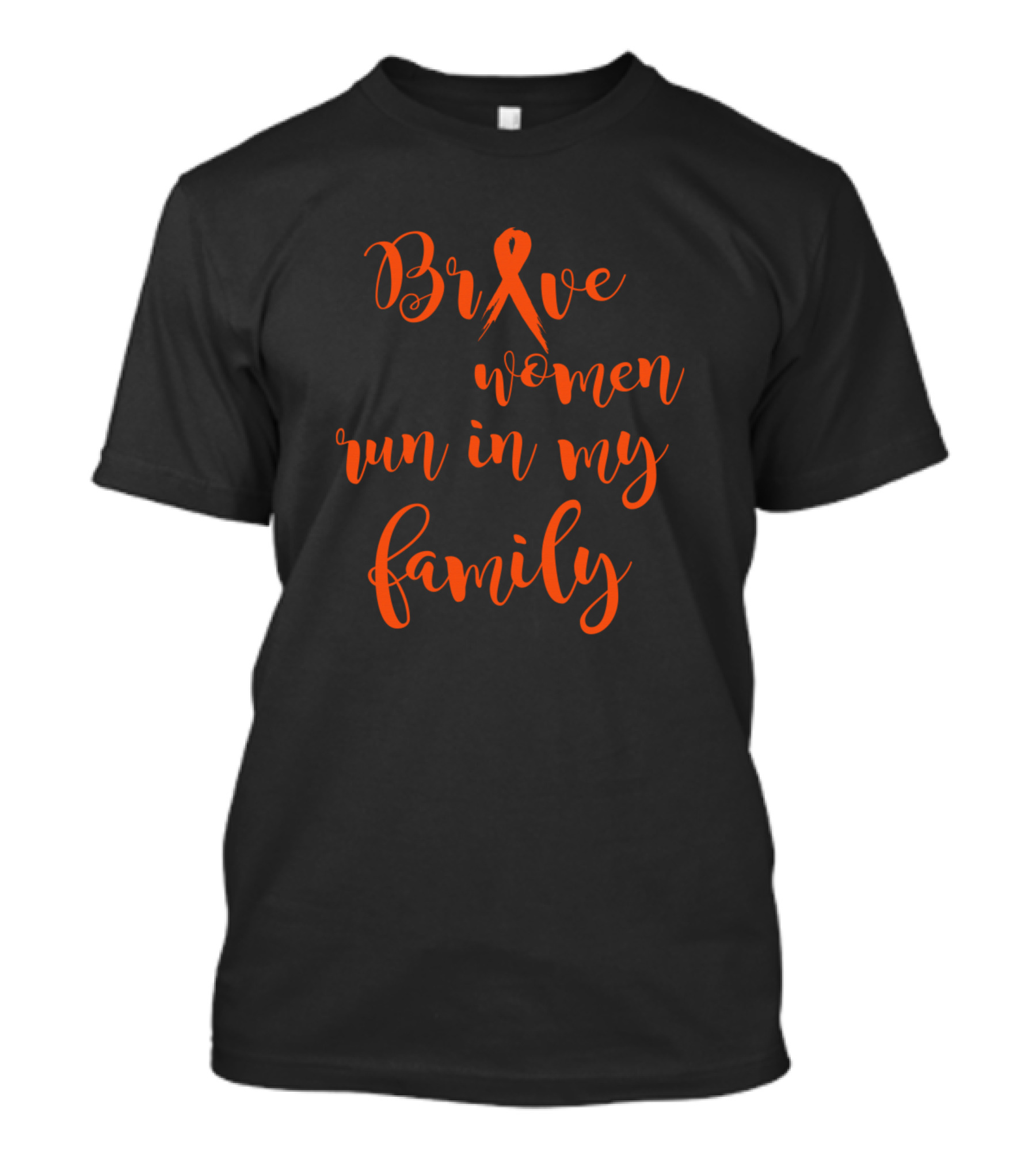Brave Women Run In My Family CHD Awareness Orange T-Shirt
