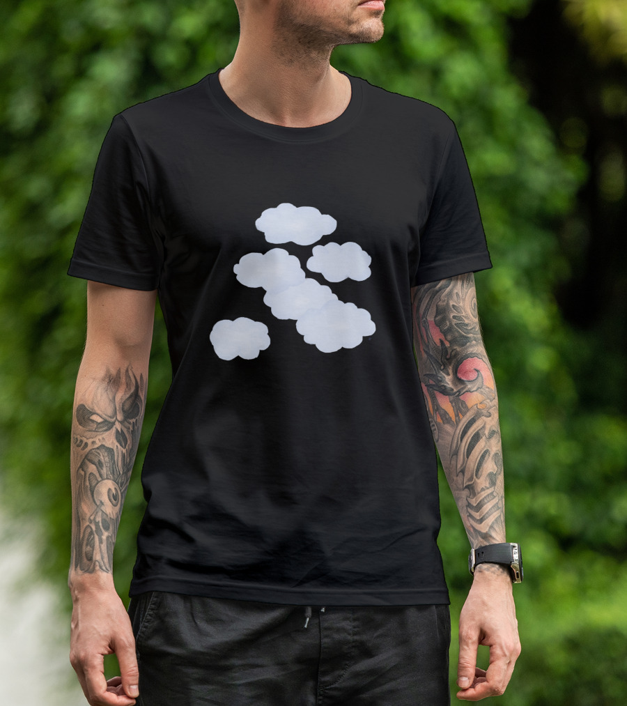 Clouds Weather Puffy White Pattern T-Shirt
