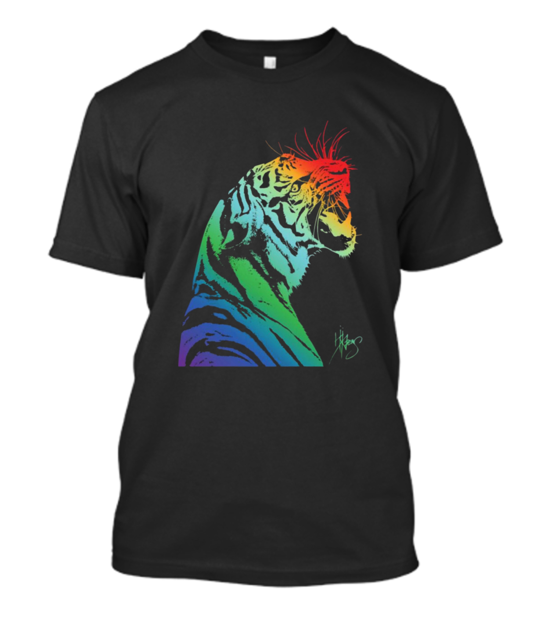 Flood Merch Rainbow Tiger Retro Style H.Ross T-Shirt