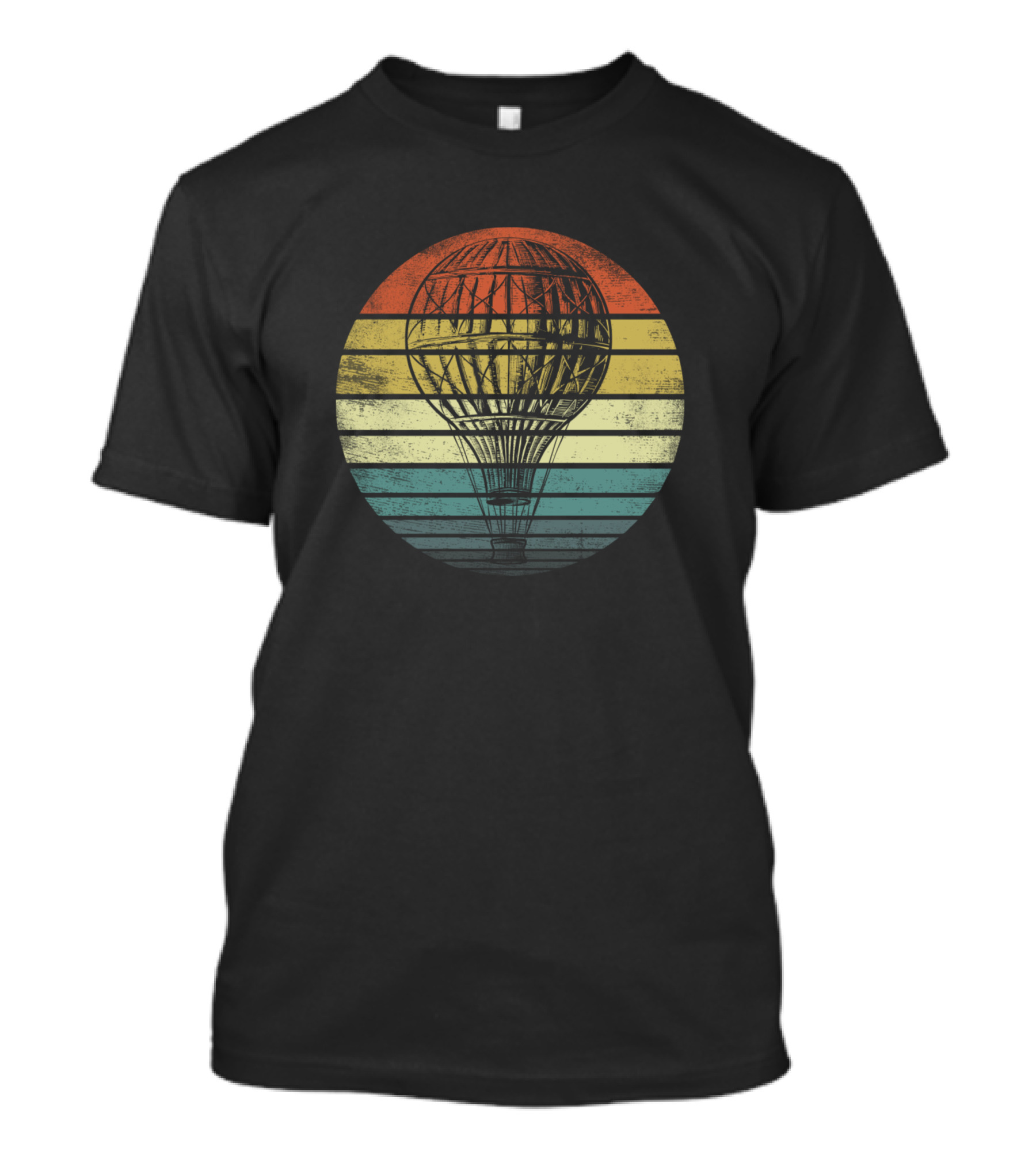 Hot Air Balloon Pilot Retro Striped Sky Balloon T-Shirt