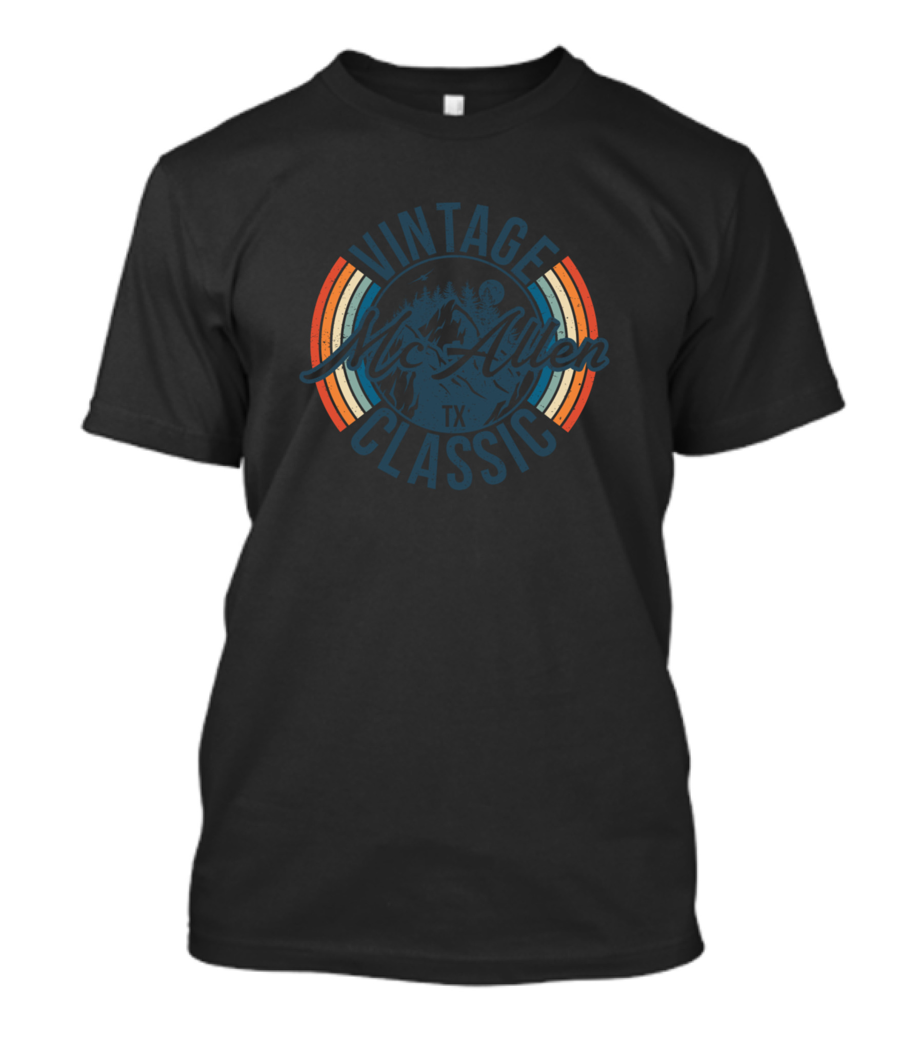 Vintage McAllen Texas Classic Moon And Mountains T-Shirt
