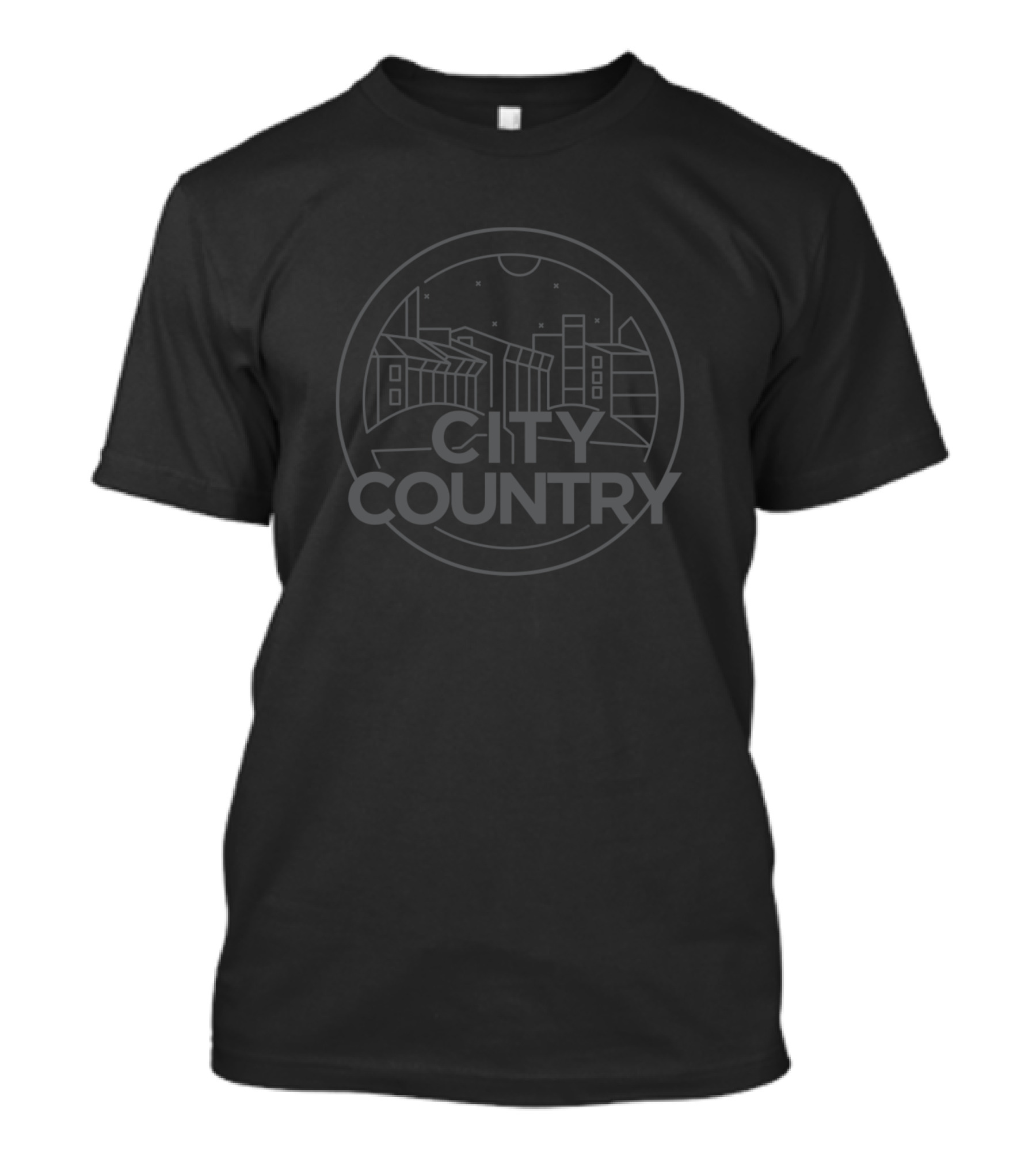 City Country Line Art Design Moon Buildings T-Shirt