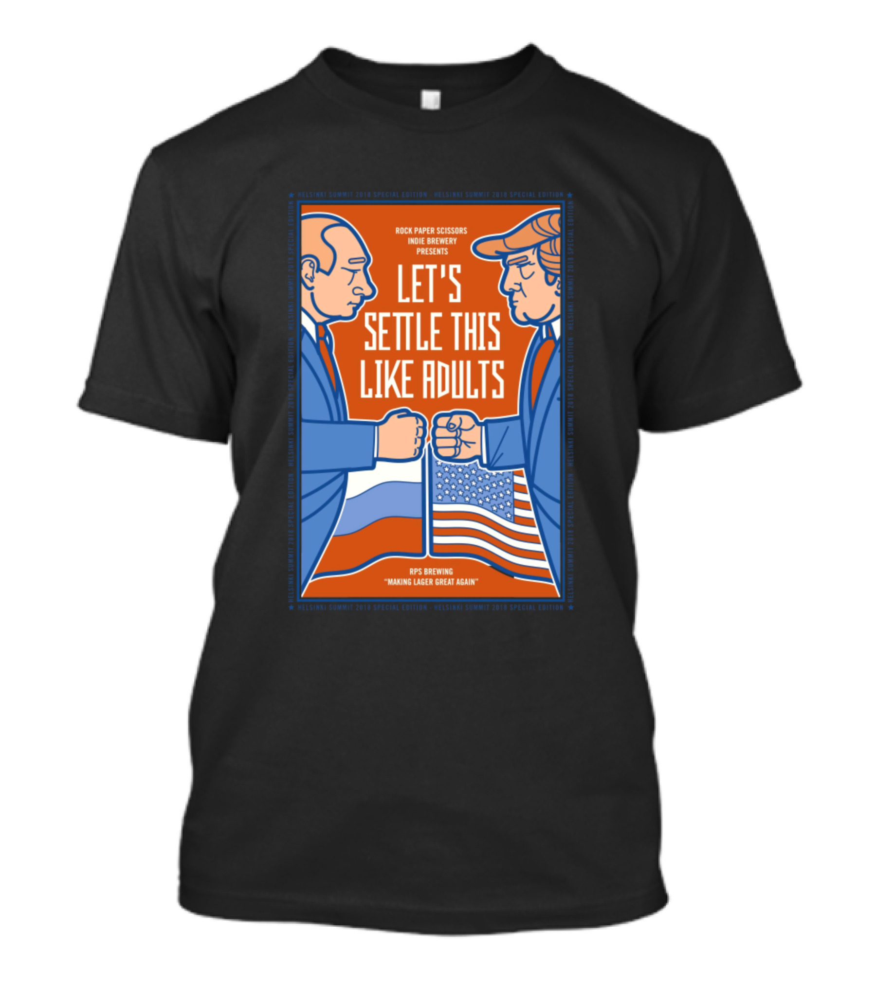 Let's Settle This Like Adults Rock Paper Scissors Indie Brewery Presents RPS Brewing Making Lager Great Again T-Shirt