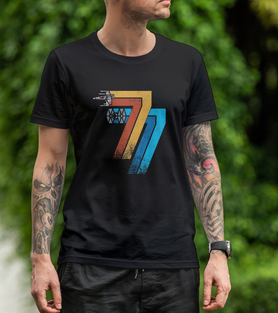 77 May 25Th Retro Starfighter TIE Iconic Spaceship T-Shirt