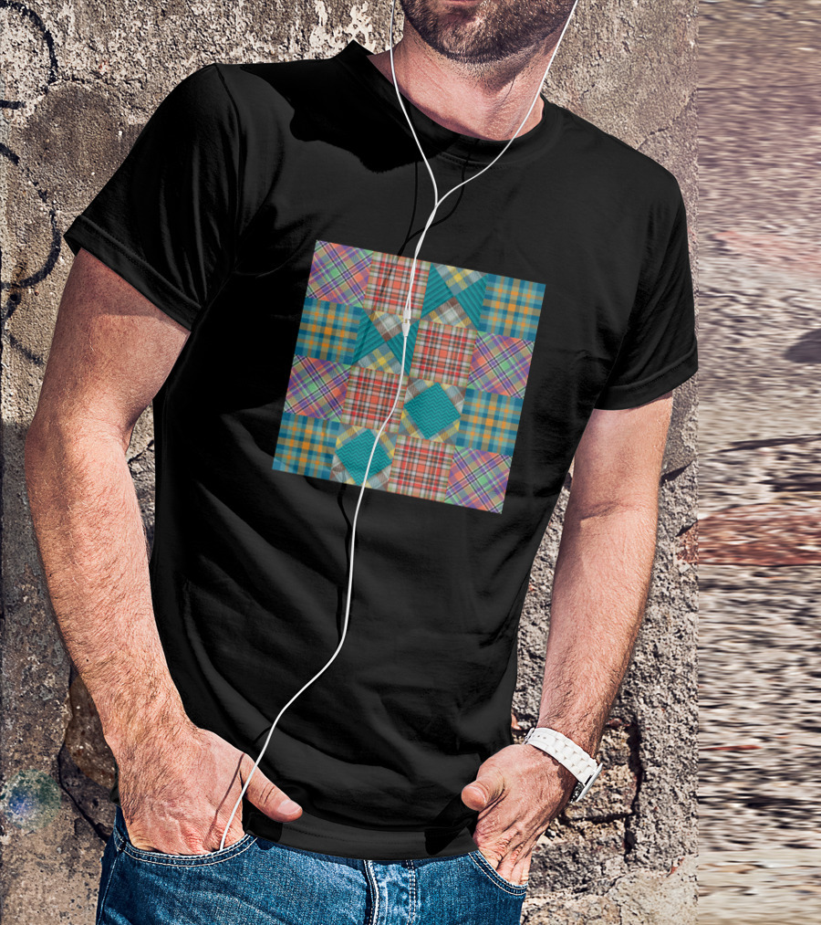 Patchwork Quilt Plaid Pattern Quilting Crafting Hobby T-Shirt