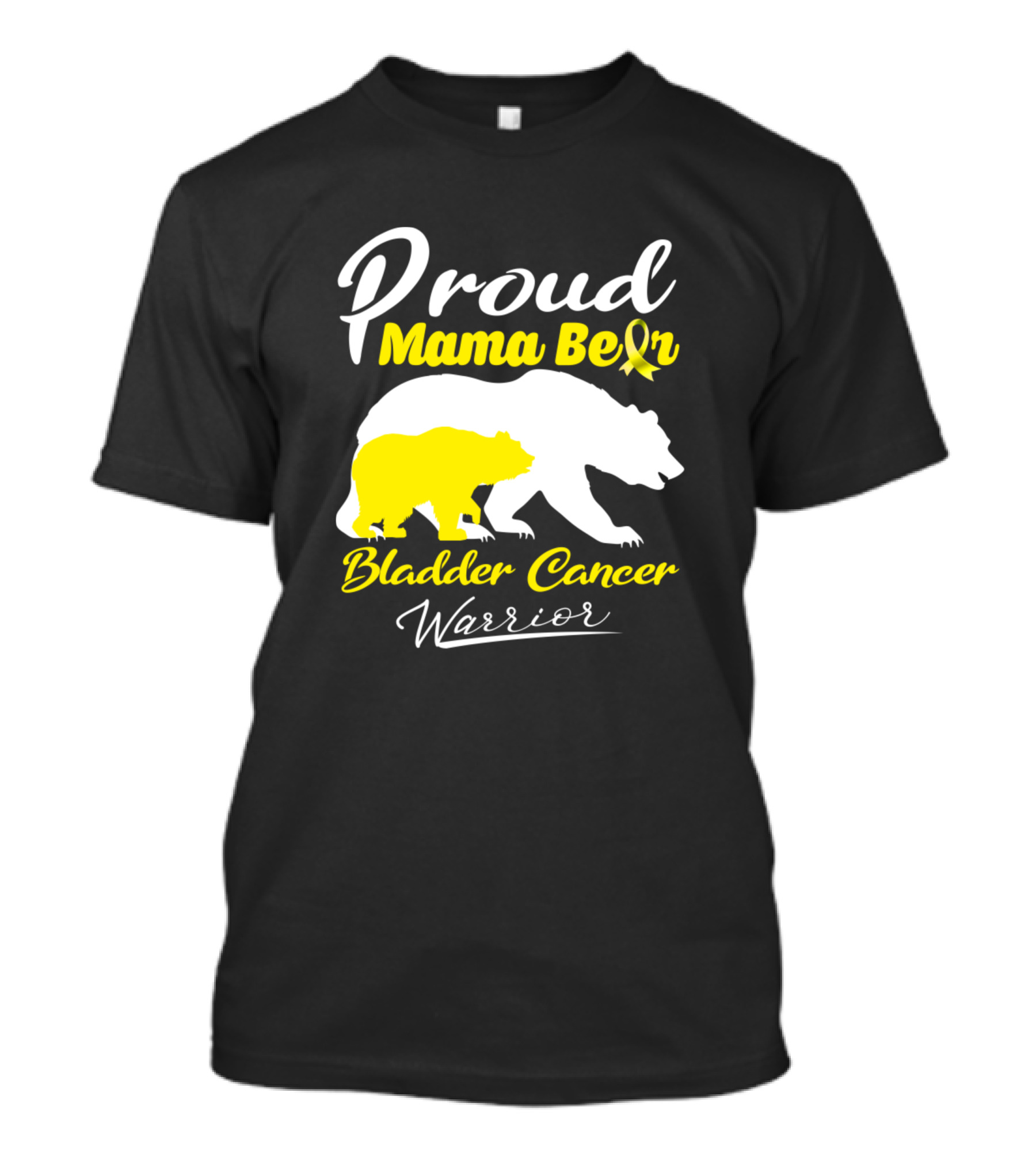 Proud Mama Bear Bladder Cancer Warrior Support T-Shirt