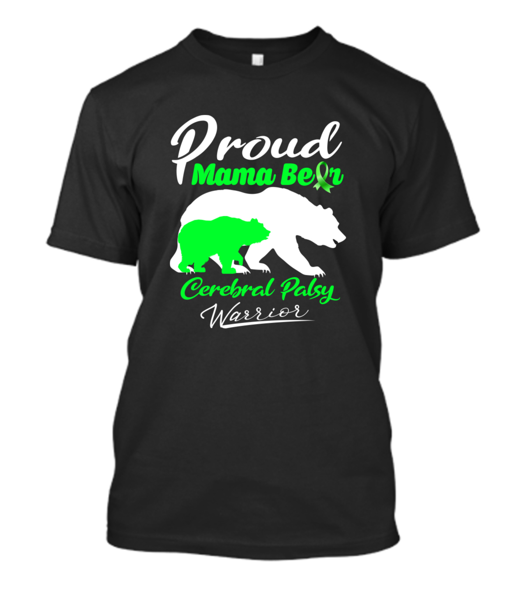 Proud Mama Bear Cerebral Palsy Warrior Support T-Shirt