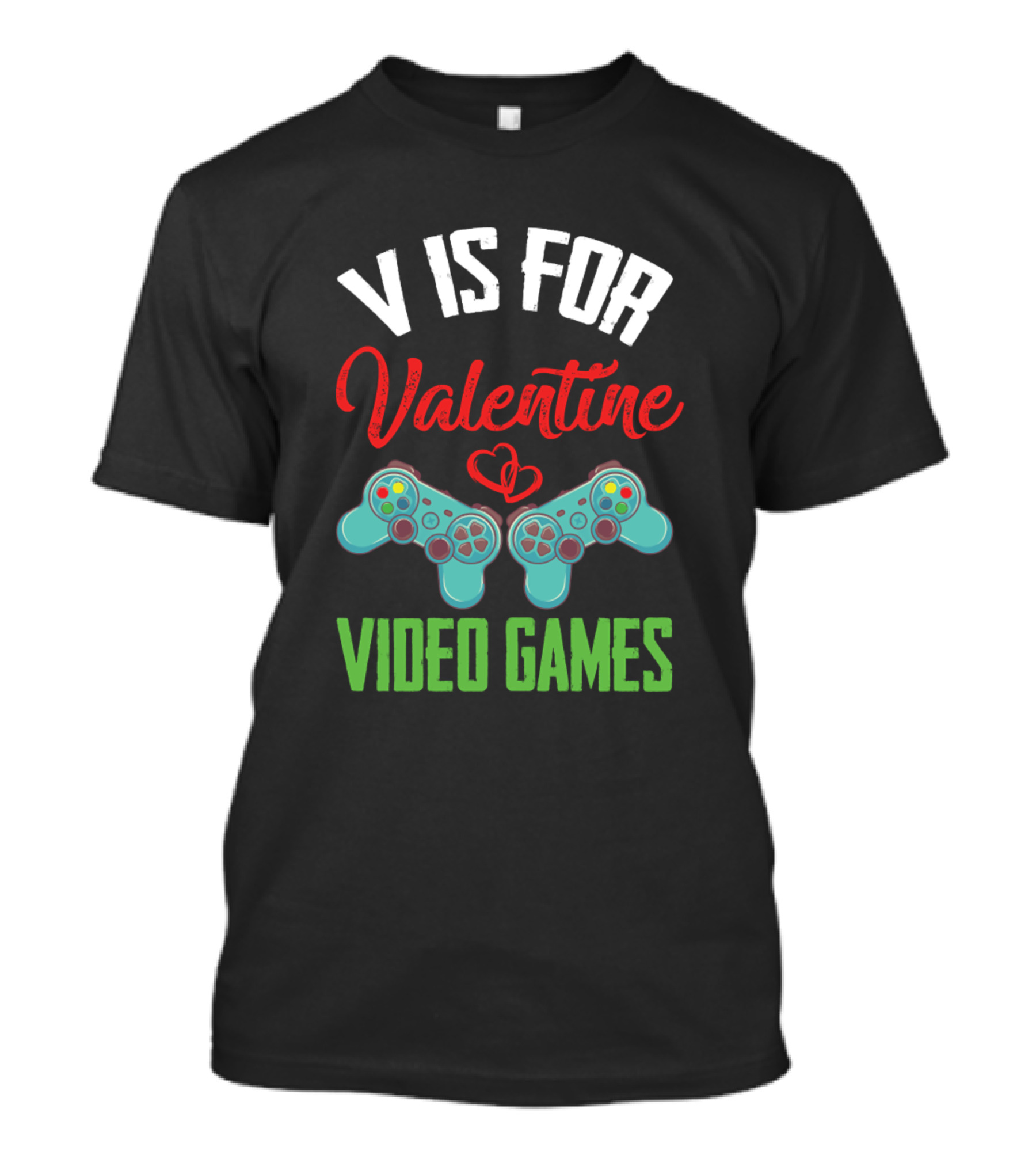 V Is For Valentine Video Games Valentine Day T-Shirt