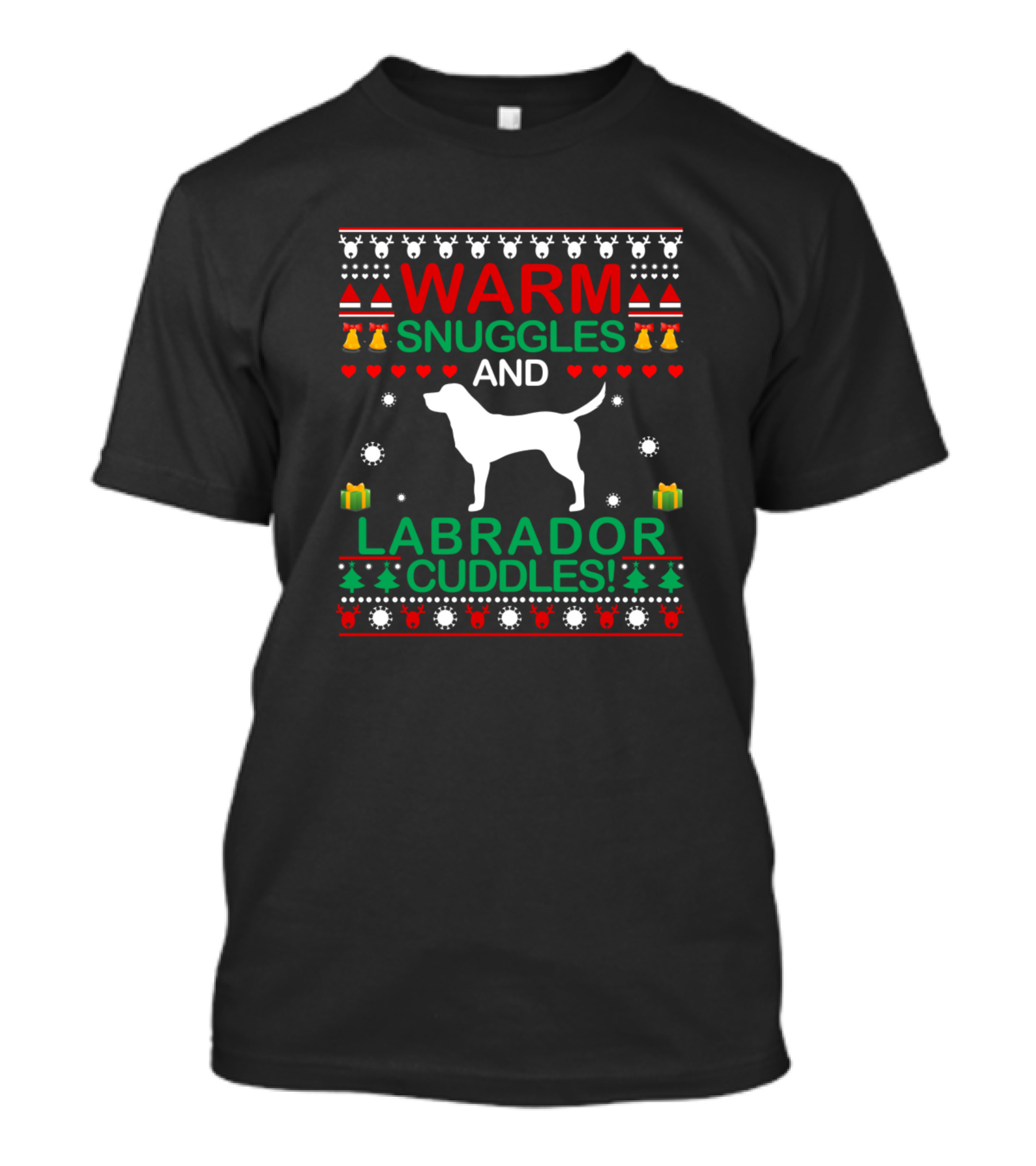Warm Snuggles And Labrador Cuddles Christmas Bells Gifts T-Shirt