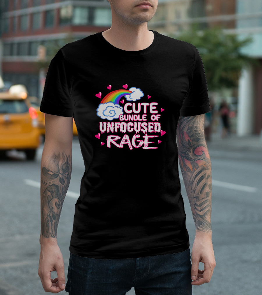 Cute Bundle of Unfocused Rage Hearts and Rainbow T-Shirt