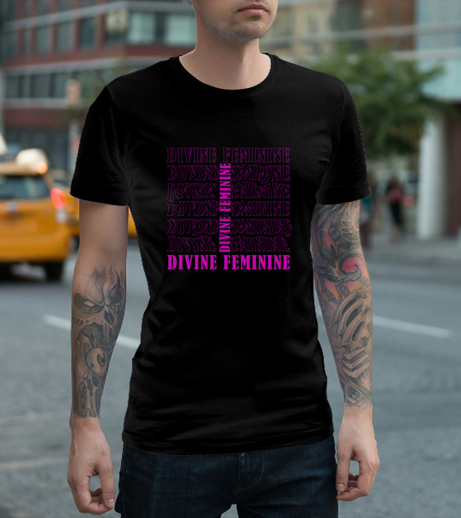 Divine Feminine Text Repeat T-Shirt
