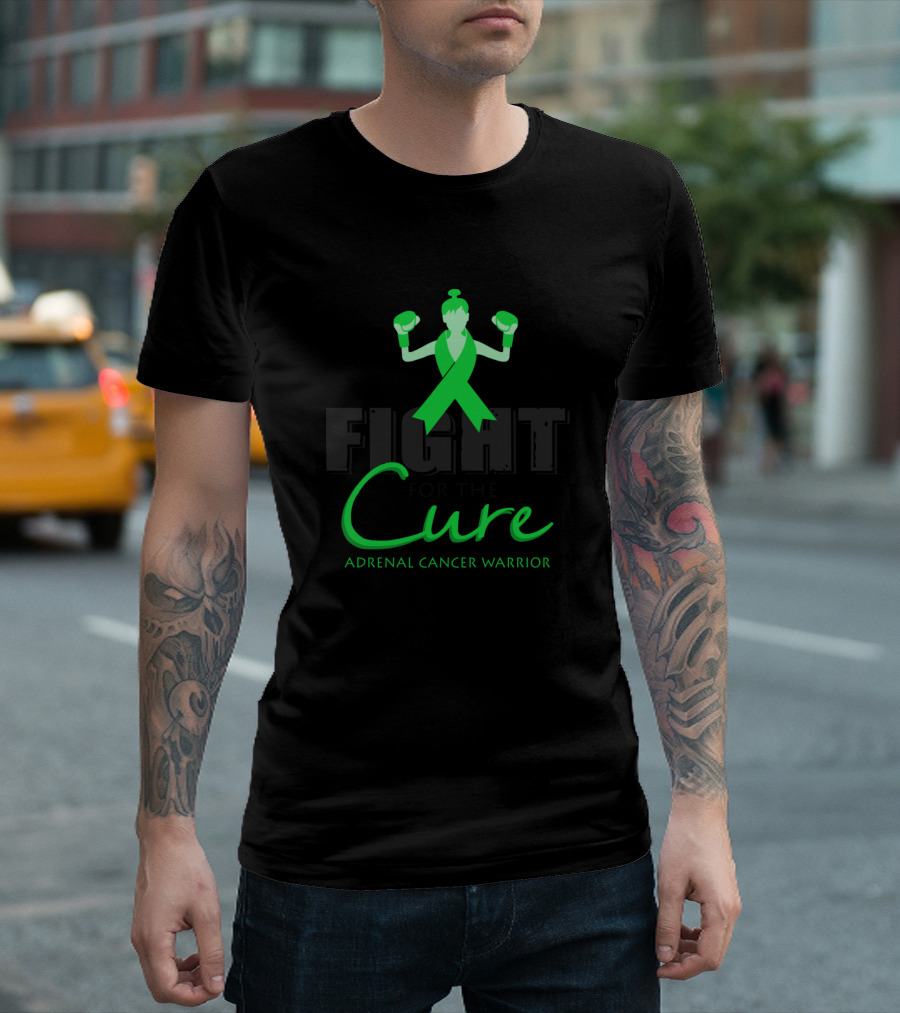 Fight For The Cure Adrenal Cancer Warrior Awareness Ribbon Boxing T-Shirt