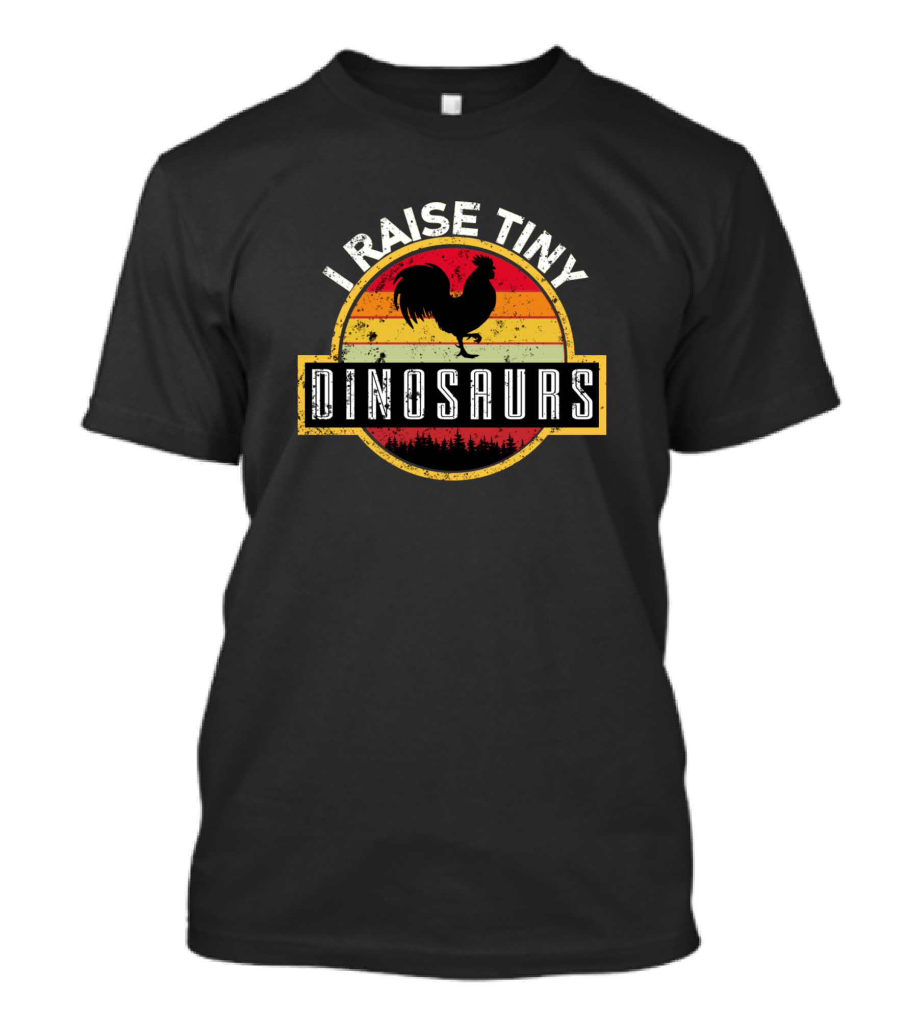 I Raise Tiny Dinosaurs Rooster Sunset Wildlife T-Shirt