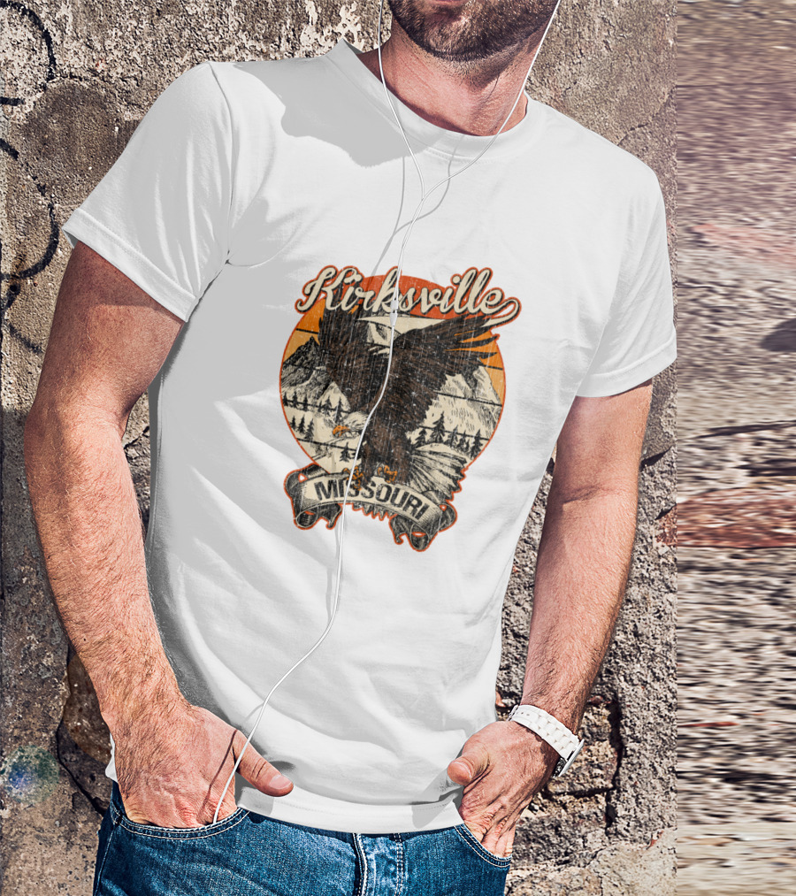 Kirksville Missouri Bald Eagle Retro Vintage Scenery T-Shirt