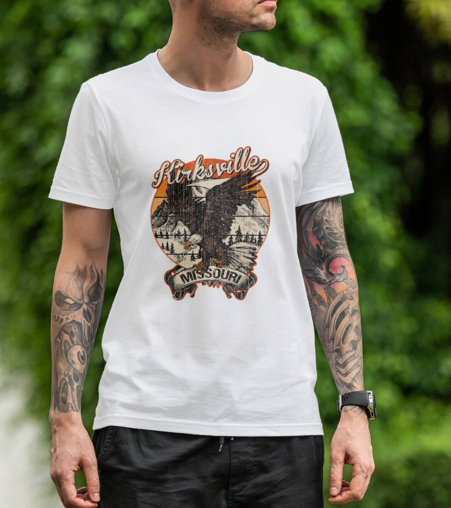 Kirksville Missouri Bald Eagle Retro Vintage Scenery T-Shirt