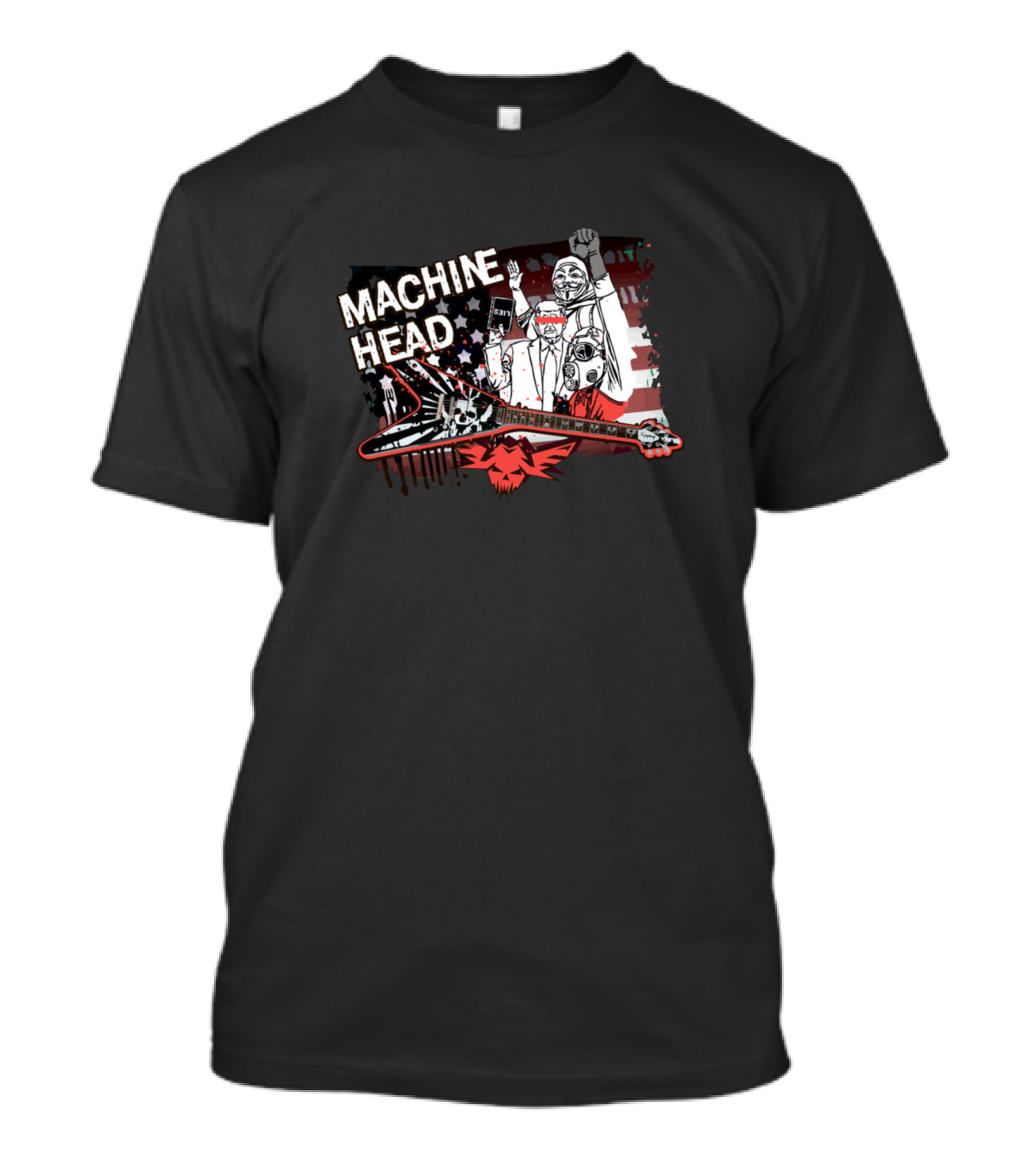 Machine Head Patriotic Guitar And Robot Revolution T-Shirt
