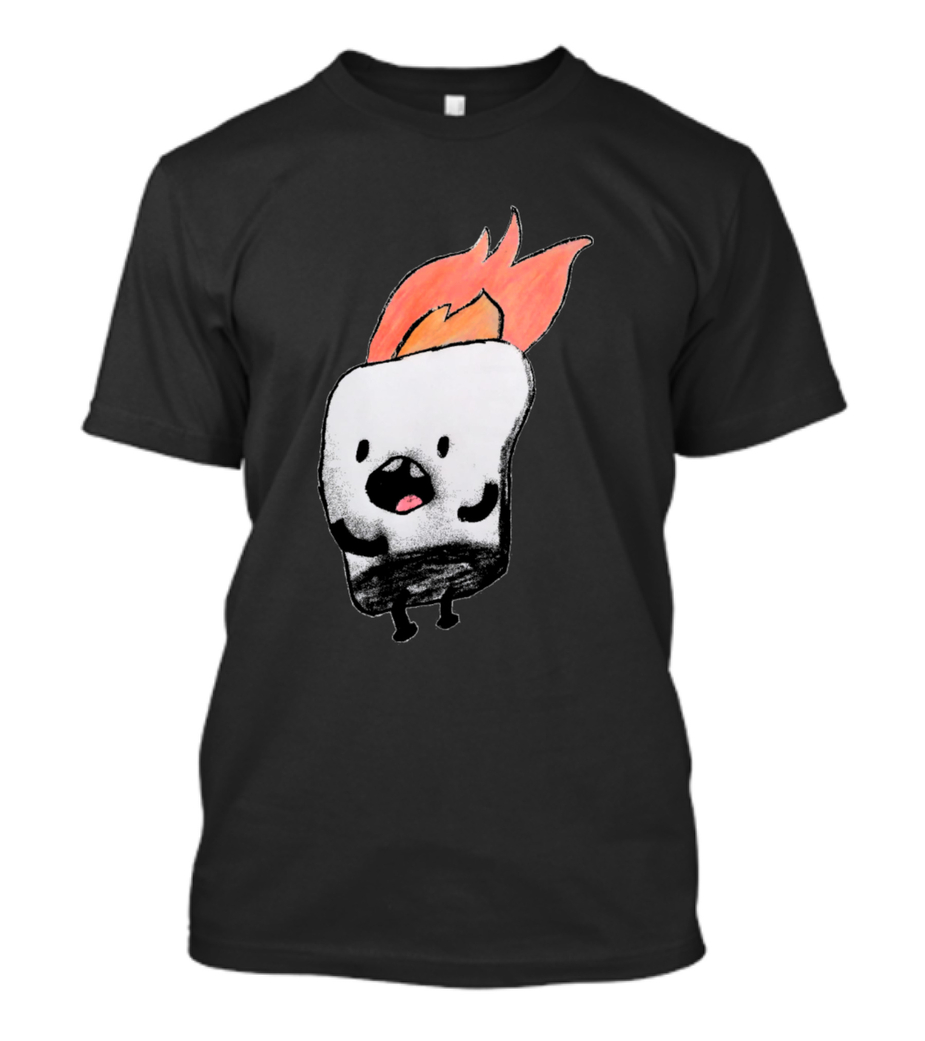 Marshmallow Flame On Fire Cartoon T-Shirt
