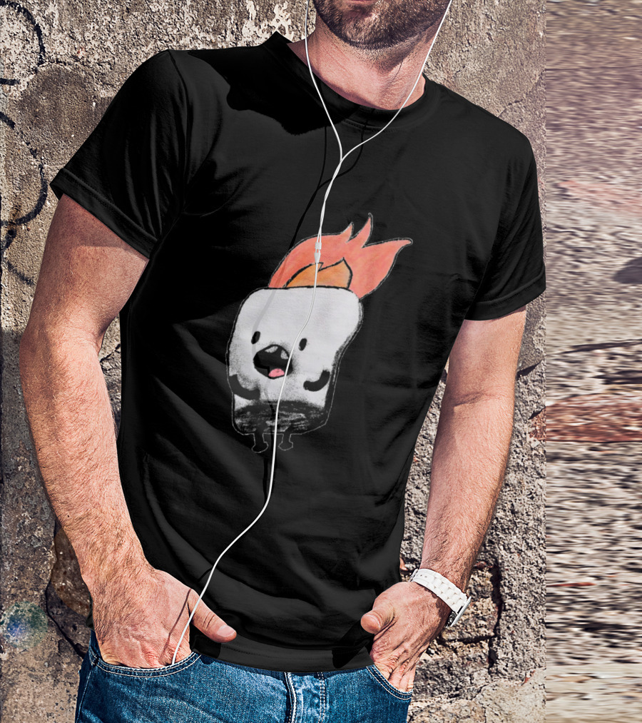 Marshmallow Flame On Fire Cartoon T-Shirt