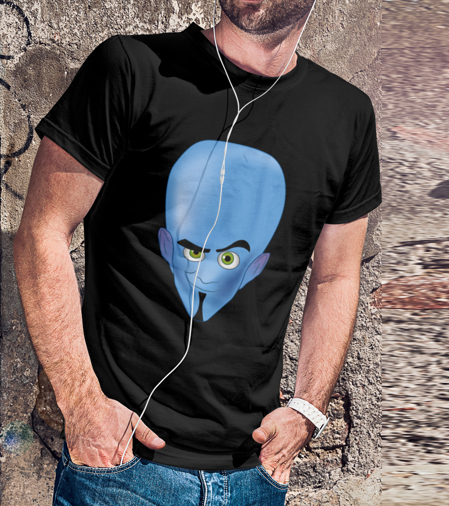 Megamind Blue Head With Green Eyes T-Shirt