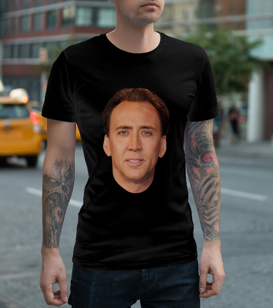 Nicolas Cage Face Head Image T-Shirt