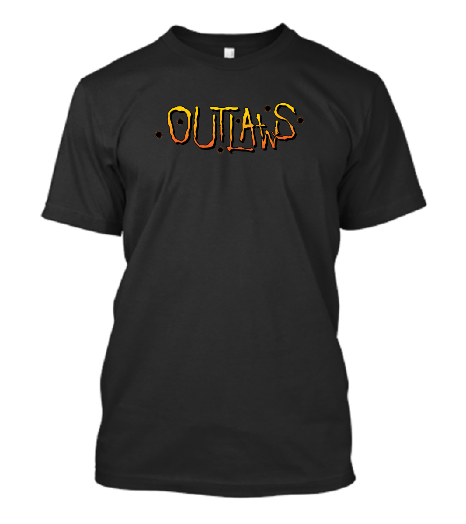 Outlaws Fiery Bullet Hole T-Shirt