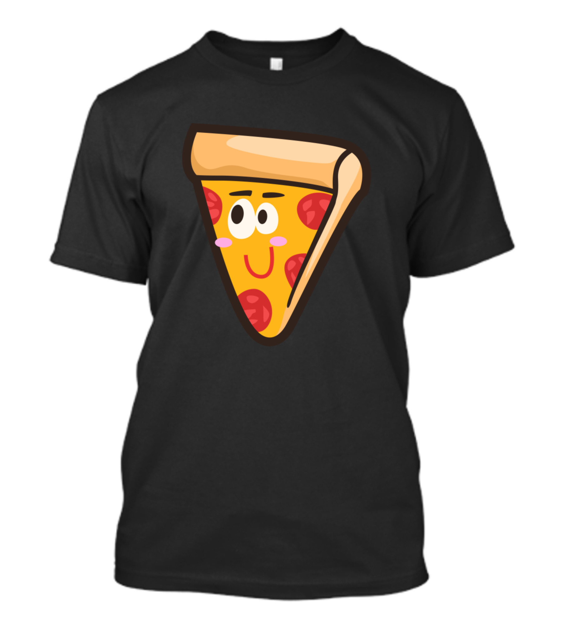 Smiling Pizza Slice With Pepperoni Face T-Shirt