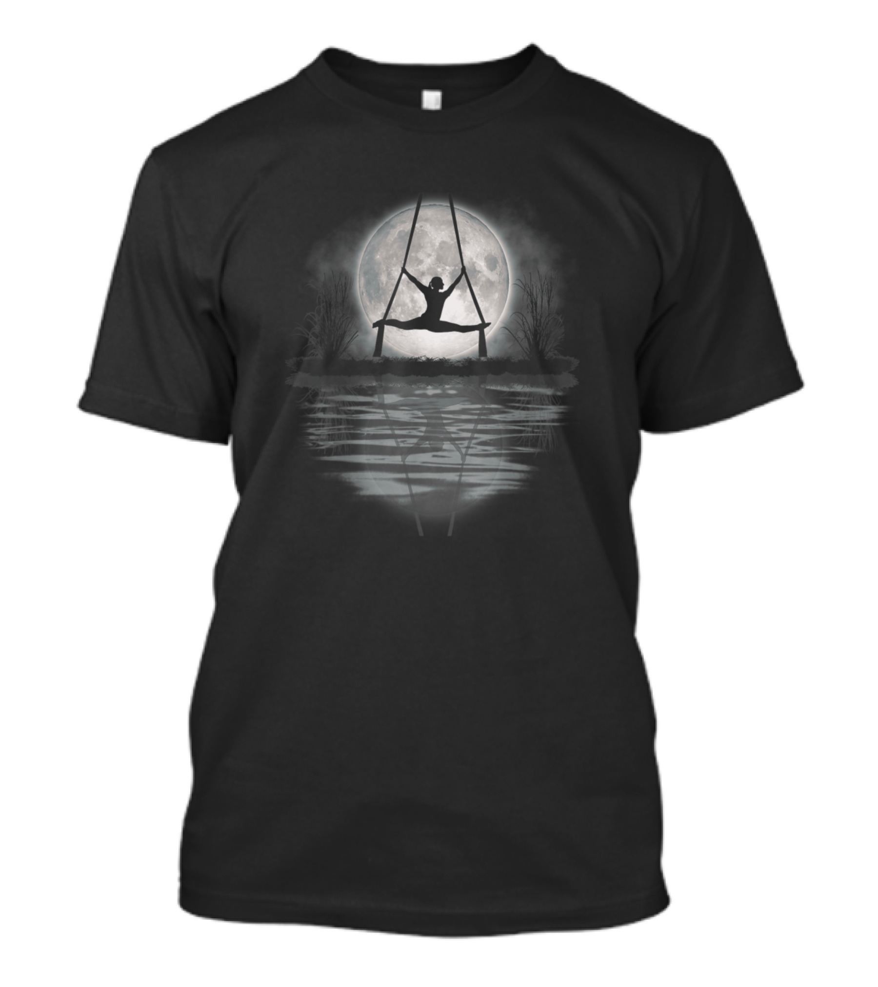 Aerial Silks Dancer Aerialist Air Yoga Acrobatics Moonlit Reflection T-Shirt