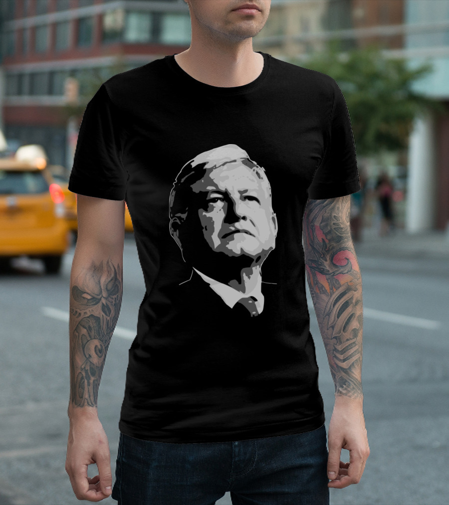 Amlo Monochrome Portrait Visionary T-Shirt