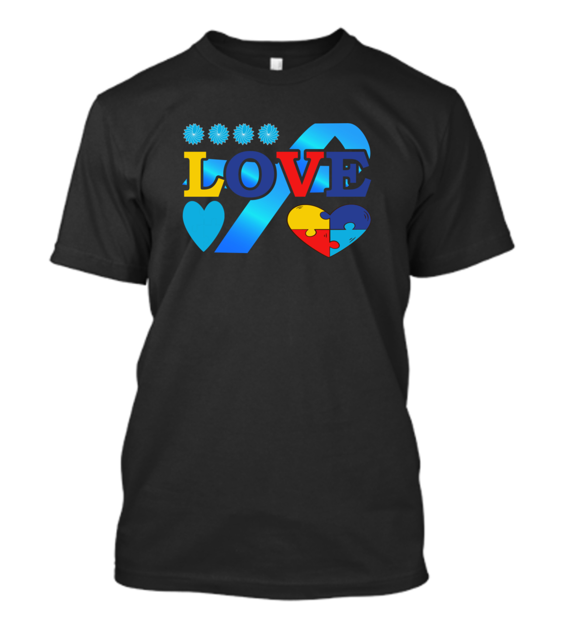 LOVE Autism Awareness Ribbon Puzzle Heart T-Shirt