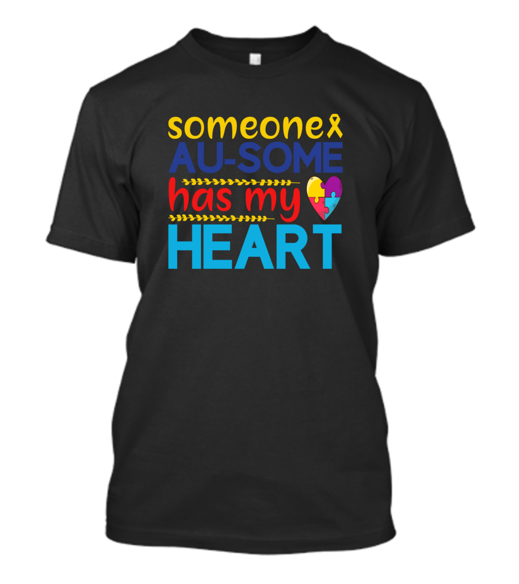 Autism Awareness Someone Au-Some Has My Heart Puzzle Heart T-Shirt