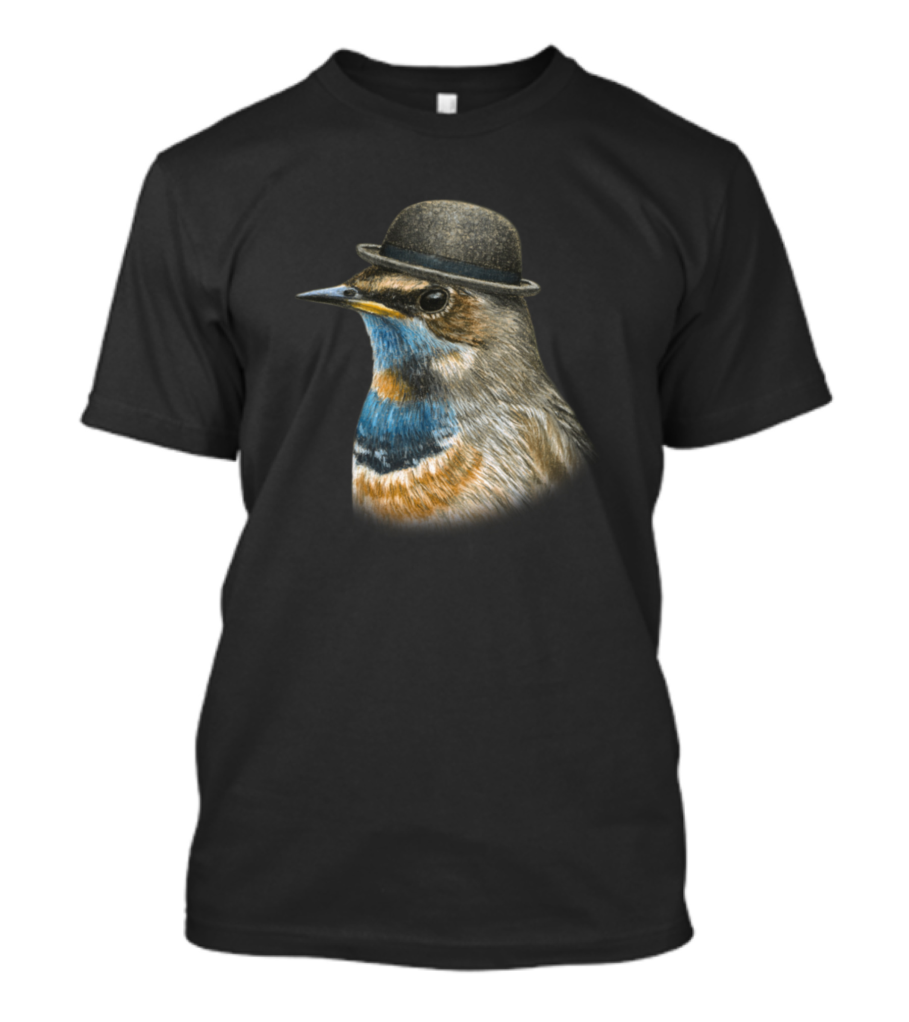 Bluethroat Bird Wearing Bowler Hat T-Shirt