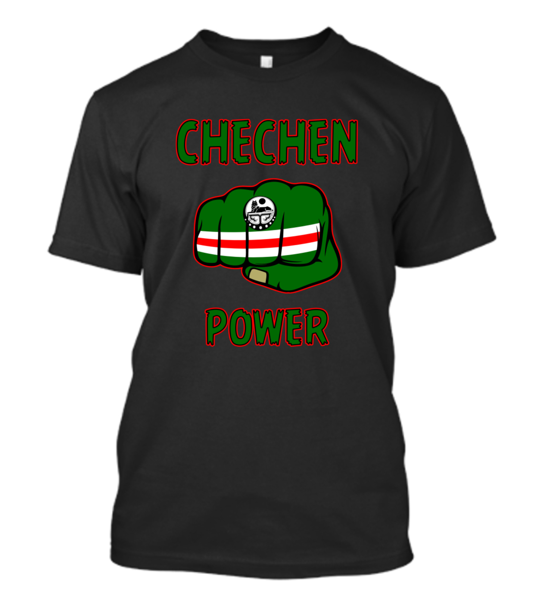 Chechen Power Chechnya Fighter Fist Chechnya Flag T-Shirt