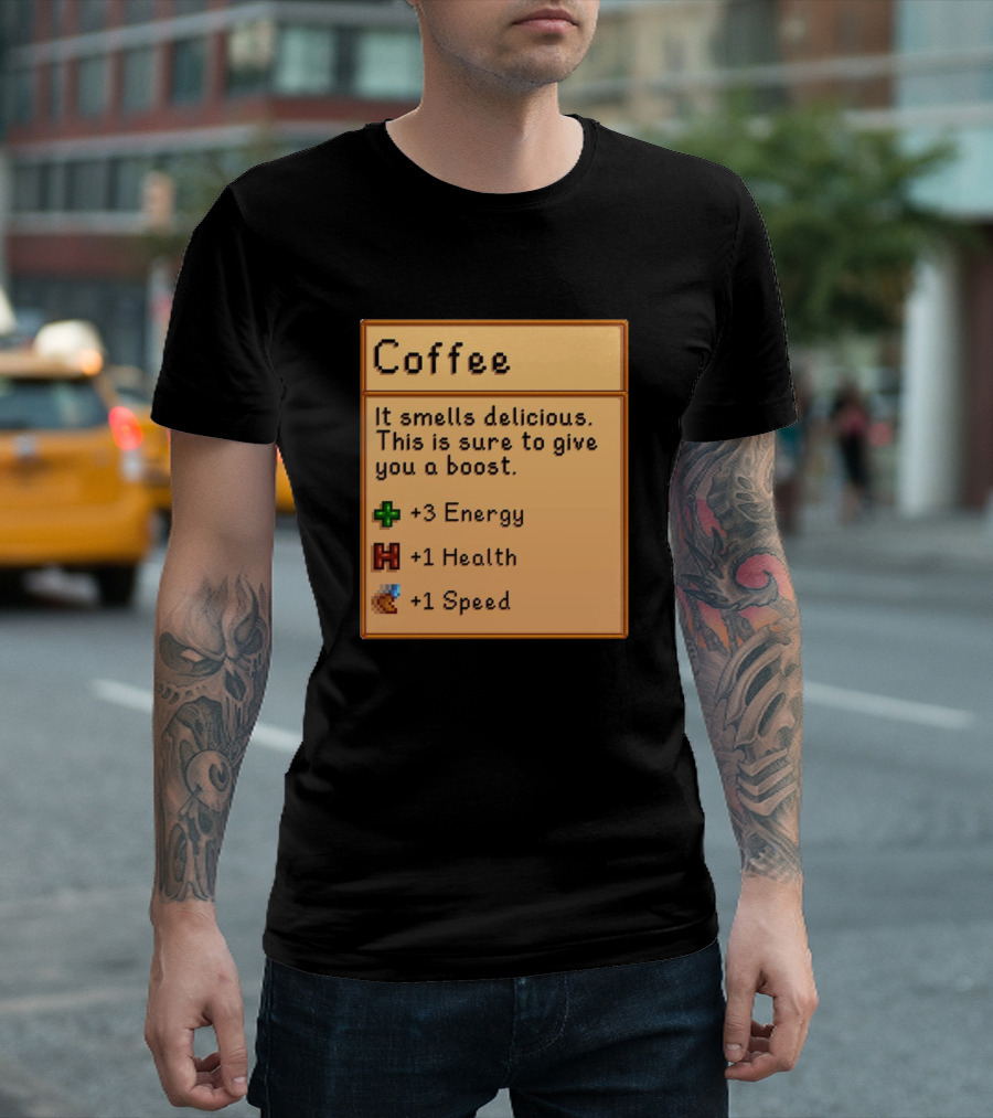 Coffee It Smells Delicious Sure to Give You a Boost Energy Health Speed T-Shirt