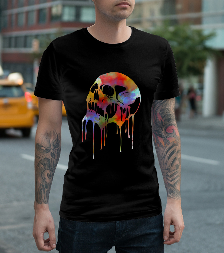 Colorful Dripping Skull T-Shirt