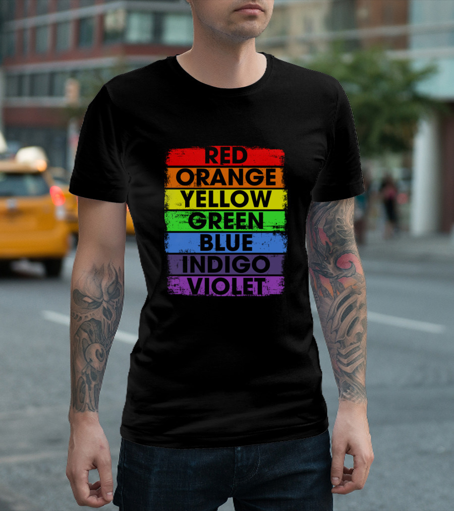 Red Orange Yellow Green Blue Indigo Violet Rainbow Colors T-Shirt