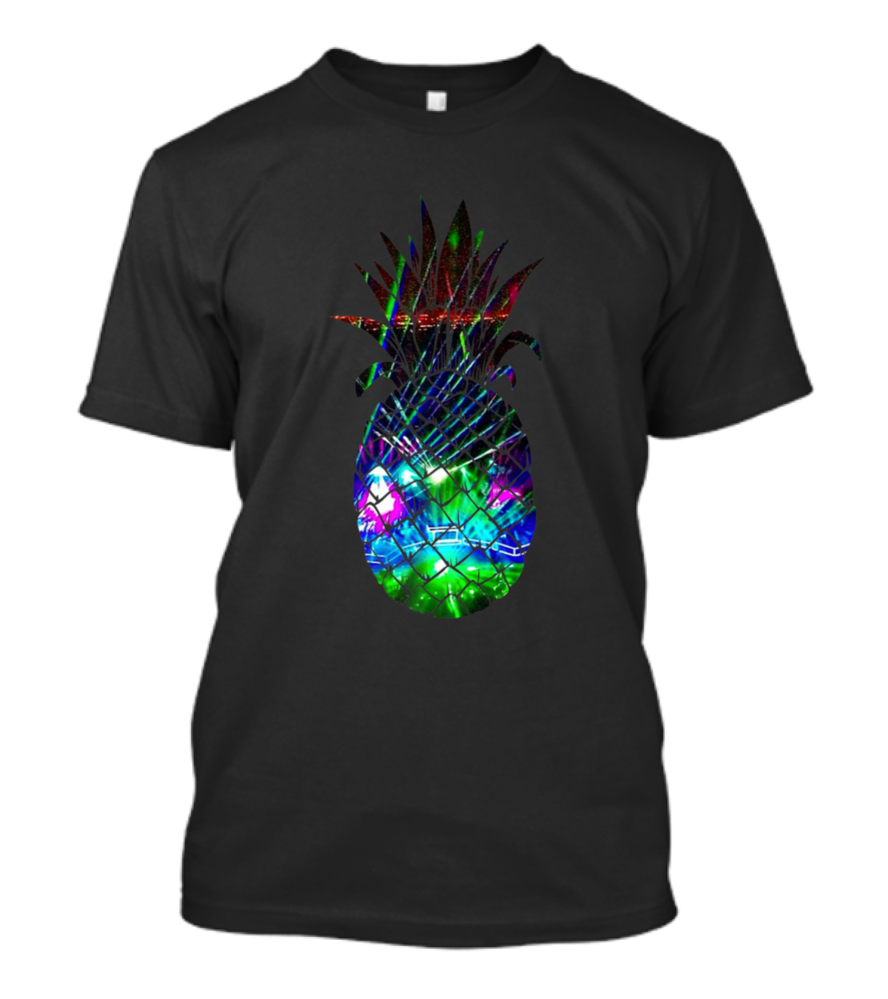 Trippy EDM Rave Festival Pineapple Psychedelic Aesthetic T-Shirt