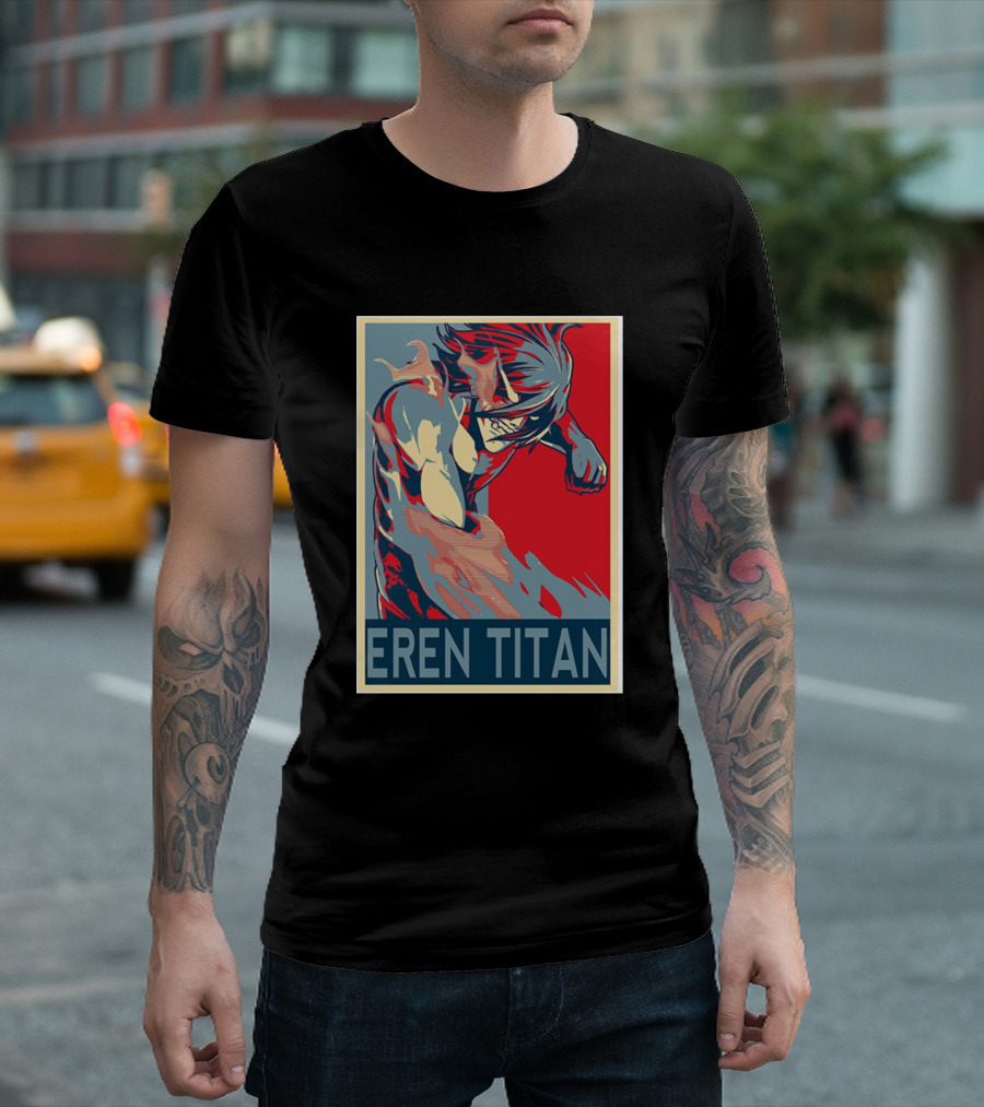 Eren Titan Poster Style Dynamic Action T-Shirt