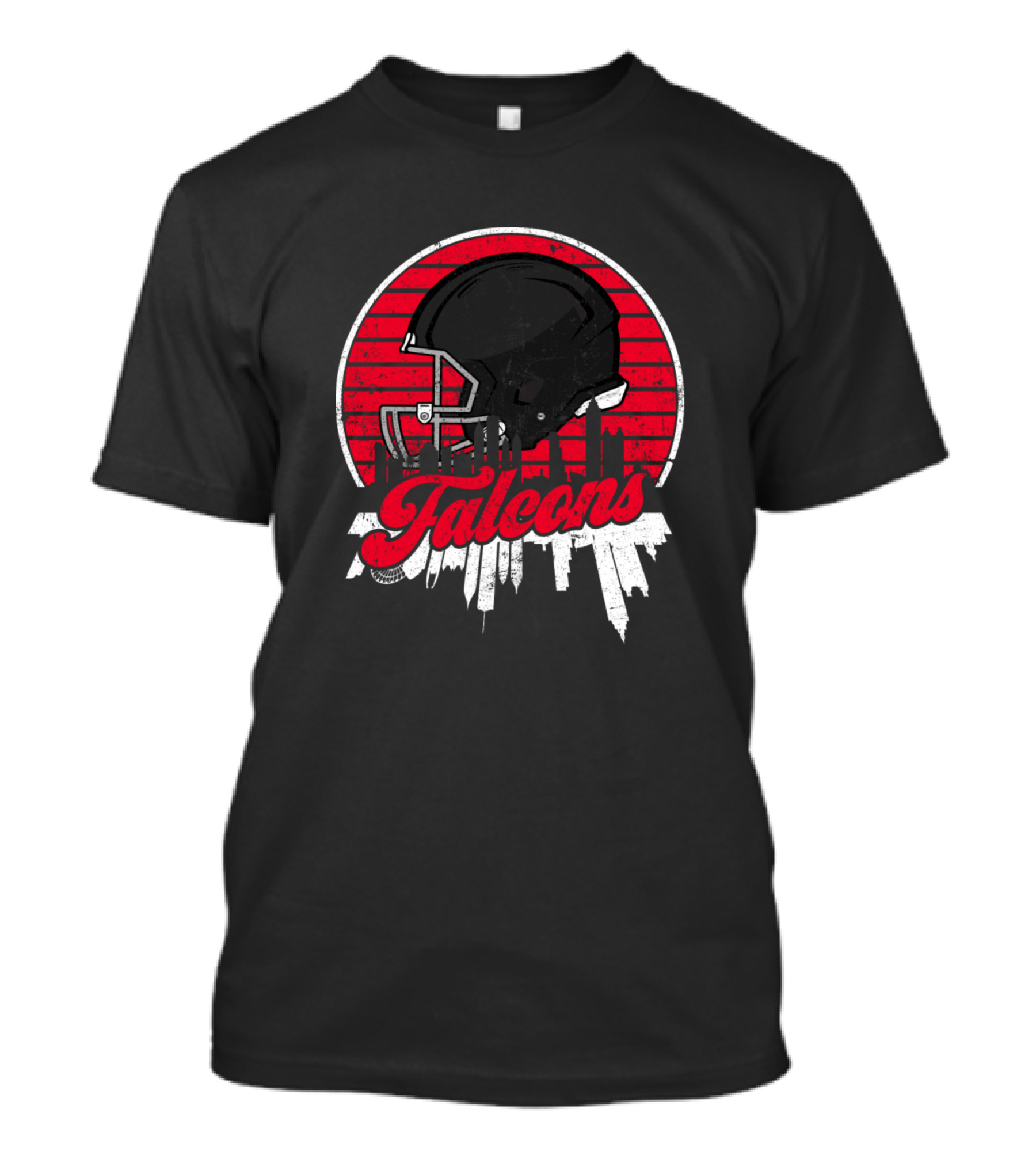 Falcons Helmet Skyline Football Team T-Shirt