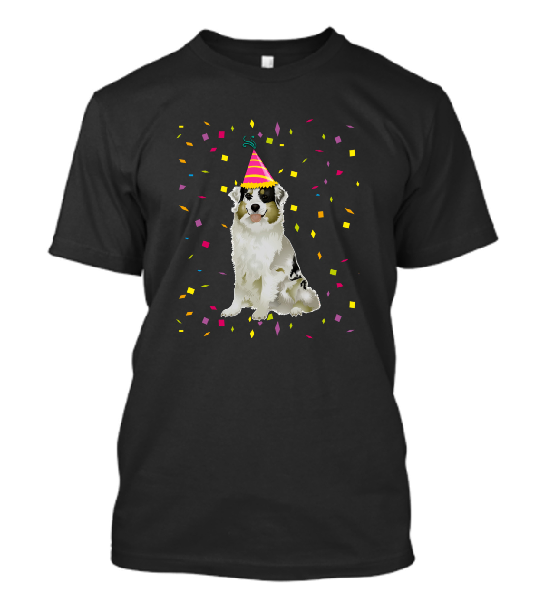 Australian Shepherd Party Hat Confetti T-Shirt