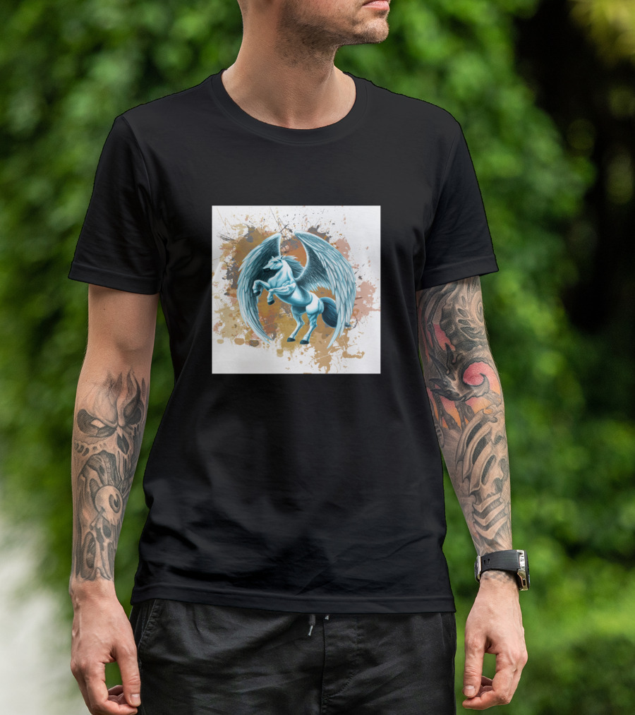 Pegasus Hang Ten Mythical Winged Horse T-Shirt
