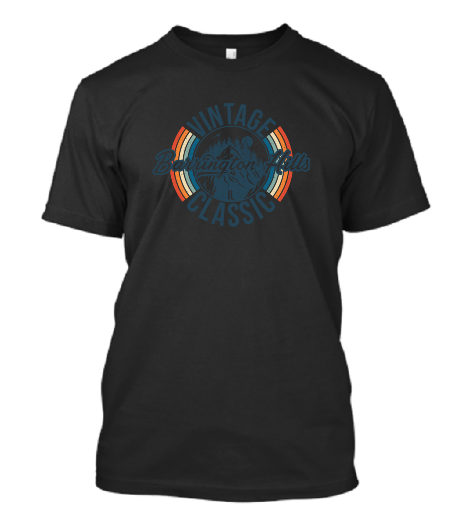 Vintage Classic Barrington Hills IL Retro Rainbow T-Shirt