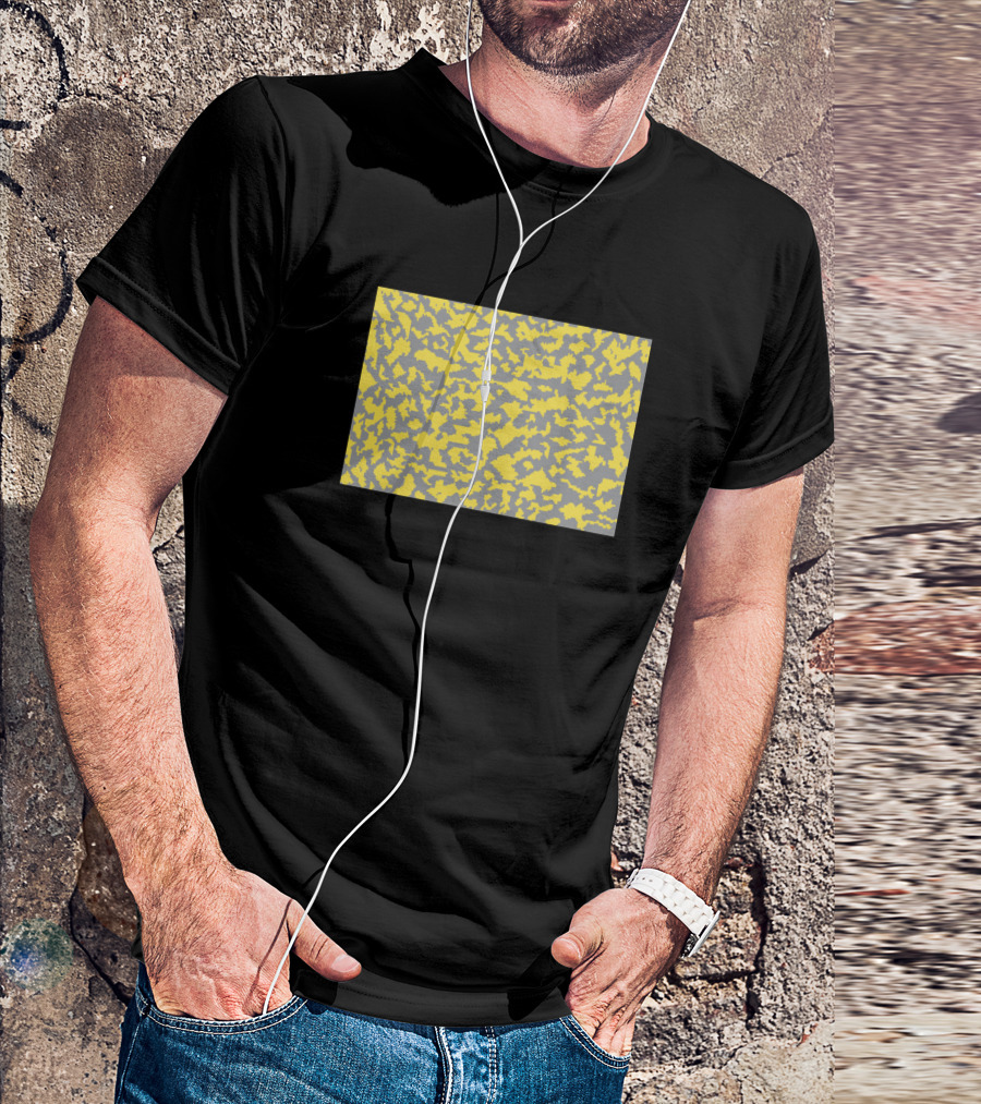 Illuminating Yellow Camouflage Pattern Rectangle T-Shirt