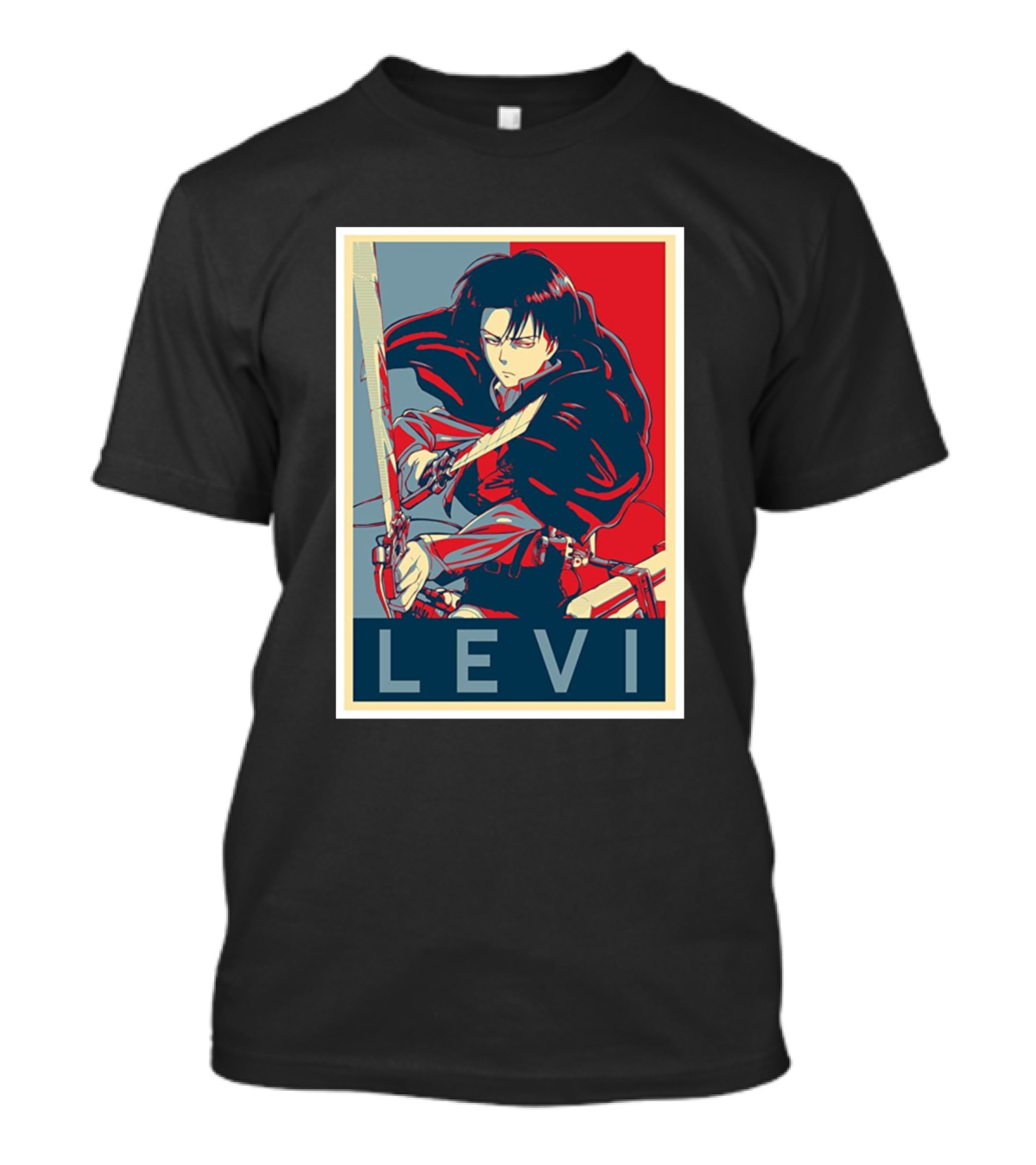 Levi Ackermann Poster Style Red Blue T-Shirt
