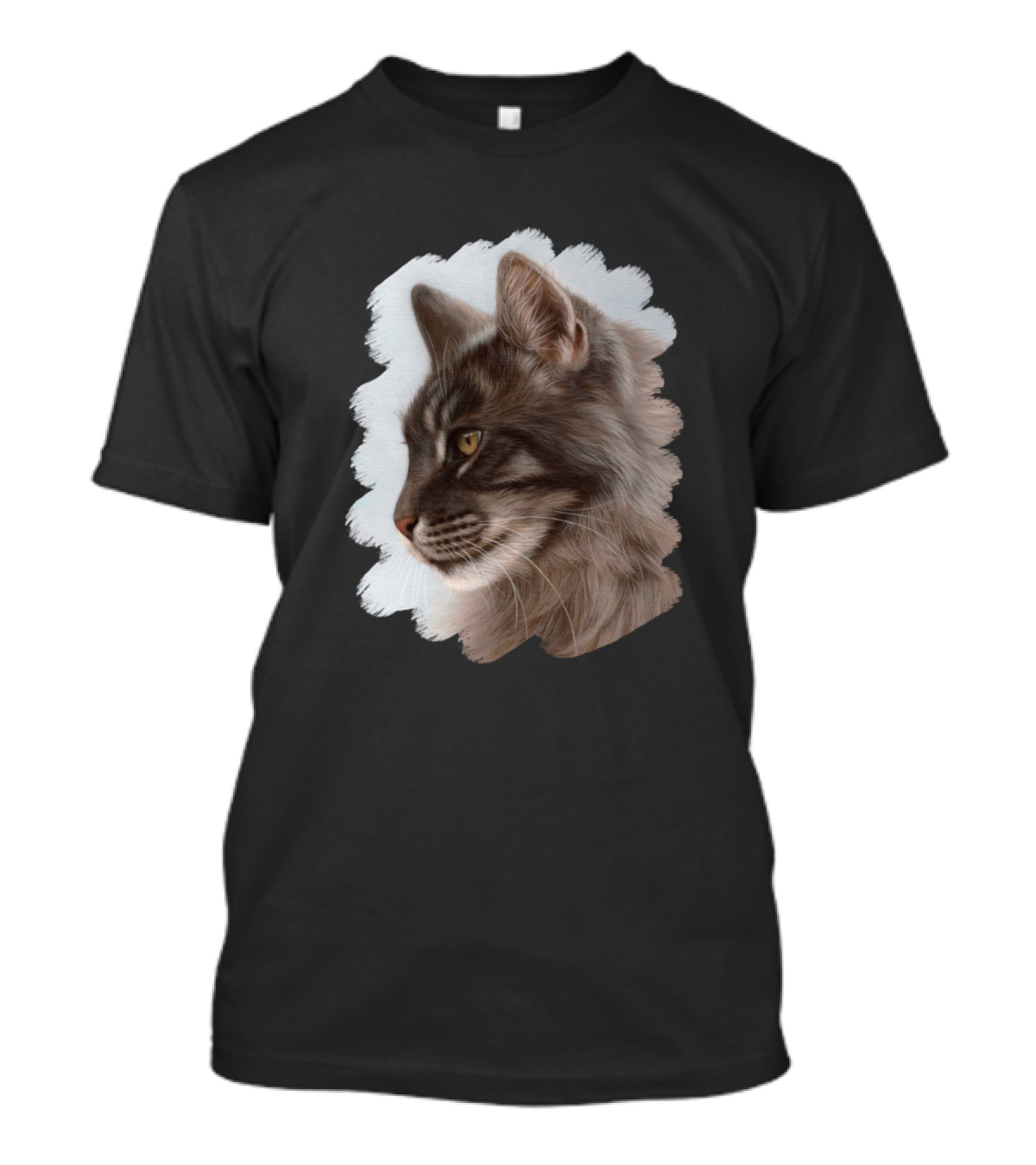 Maine Coon Painting Realistic Cat T-Shirt