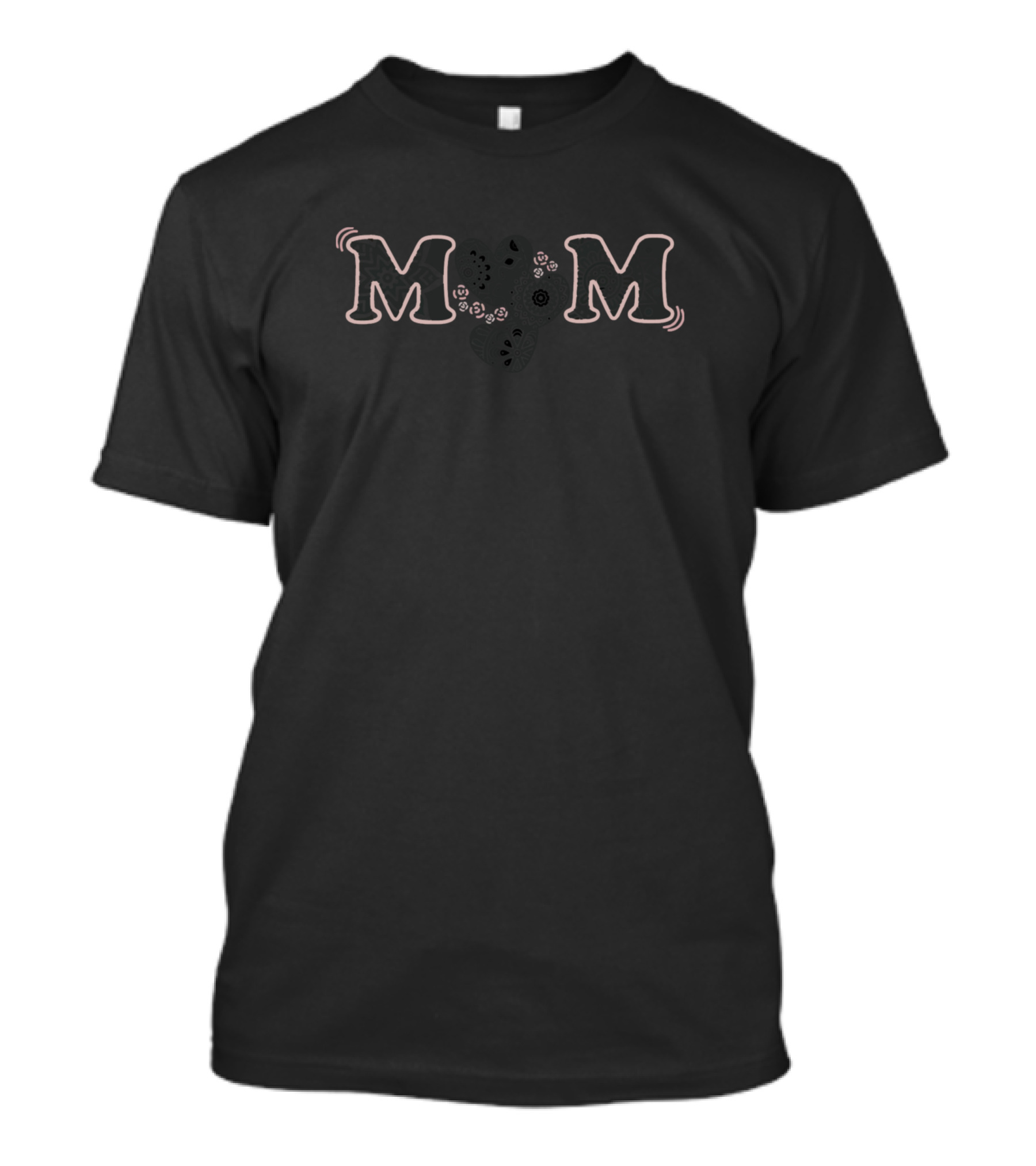 MOM Mandala With Stylized Floral Accents T-Shirt