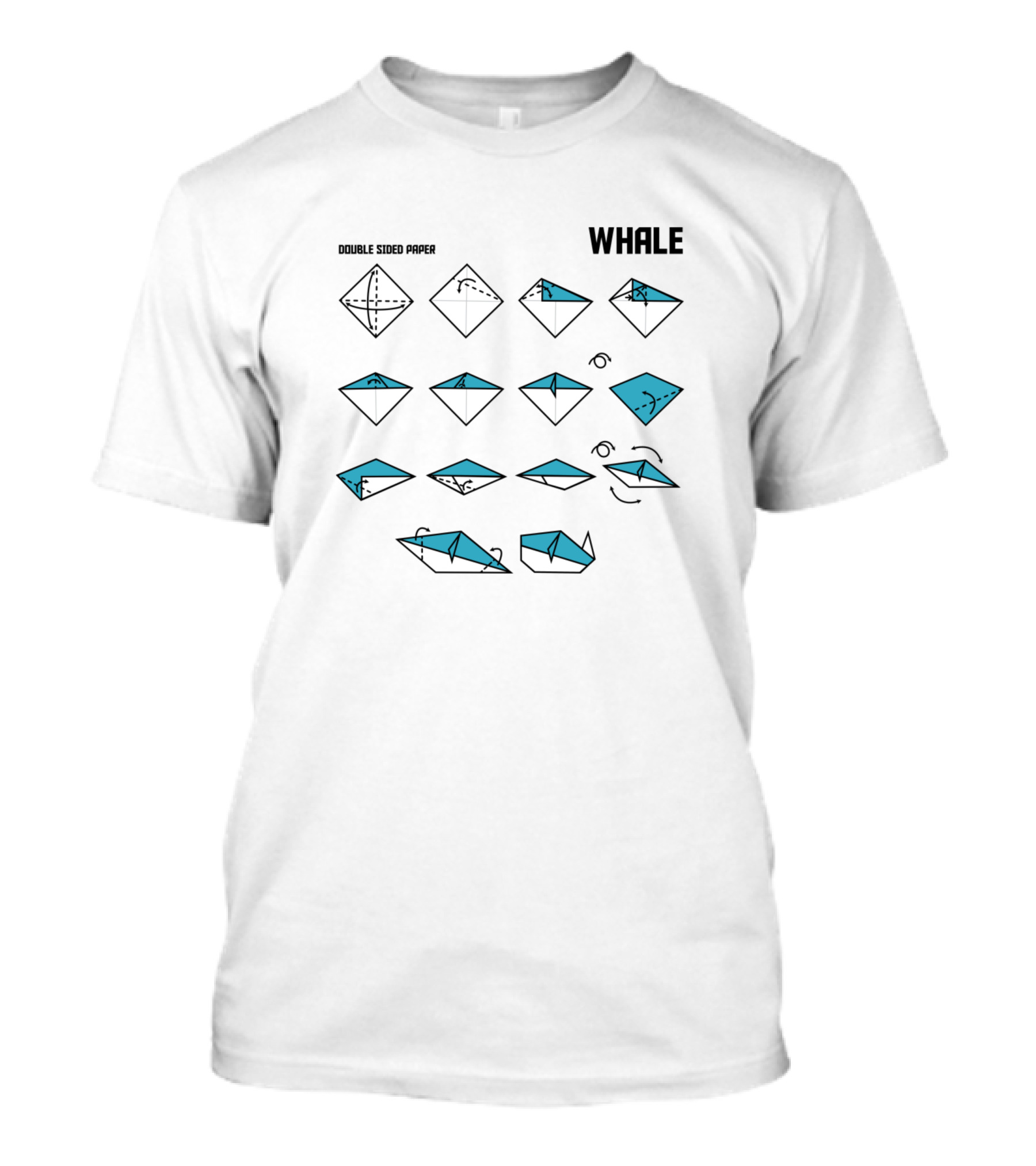 Double Sided Paper Whale Origami Instructions T-Shirt