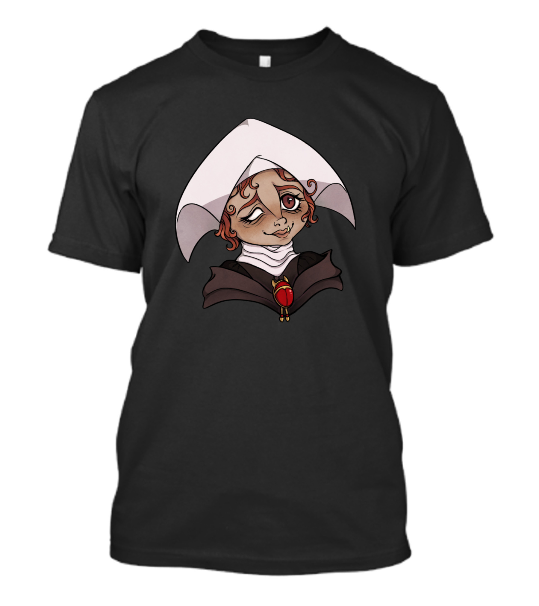 Procurator Volta Medieval Character With Red Jewel And White Veil T-Shirt